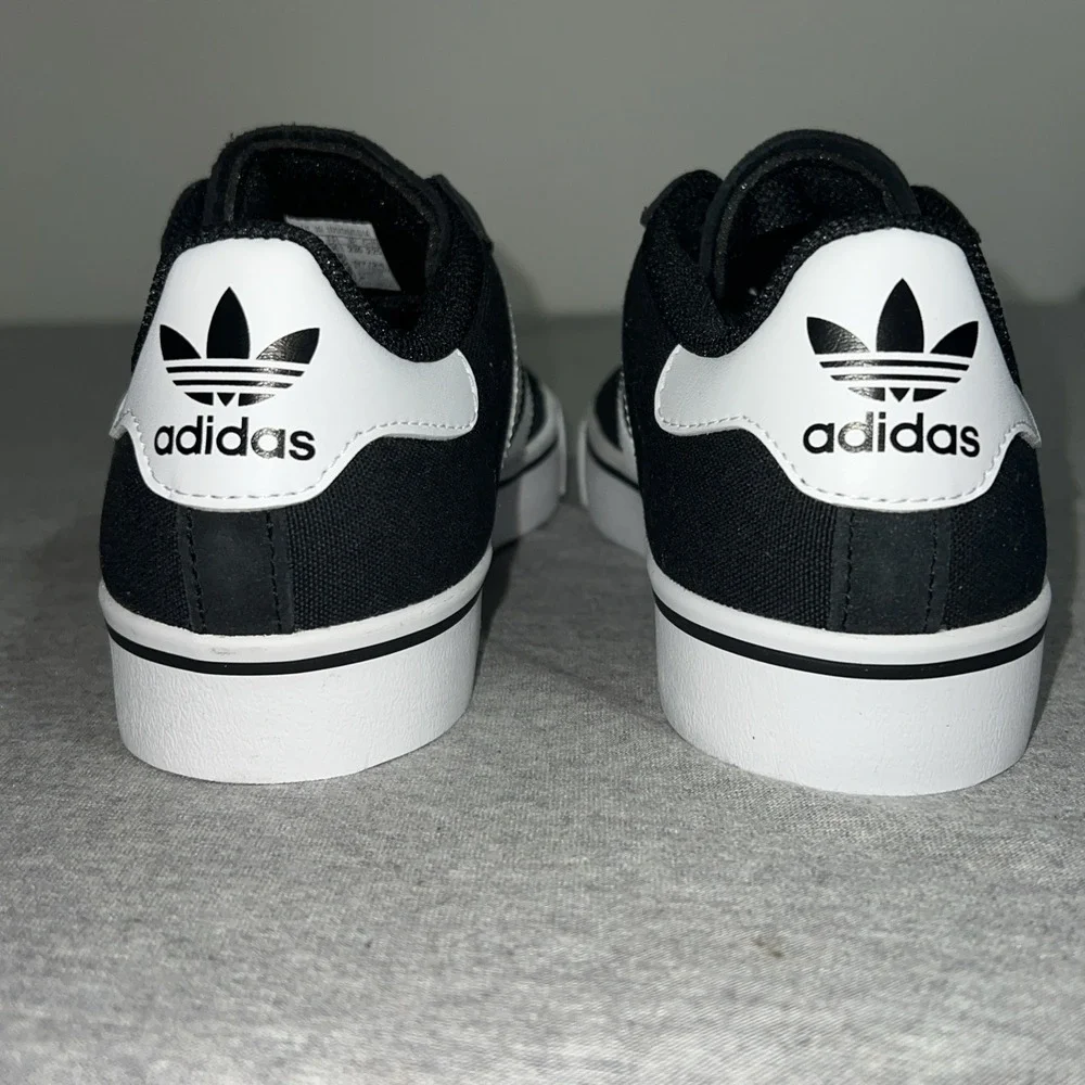 Adidas Campus‎ Vulc J Black White Retro Sneakers Womens 6.5 Kids 4.5 IH8038